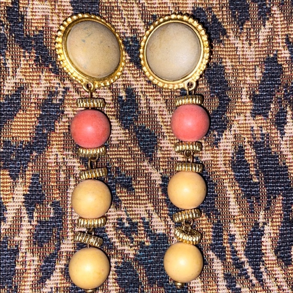 VTG LESLIE BLOCK Dangle Earrings  - Clips